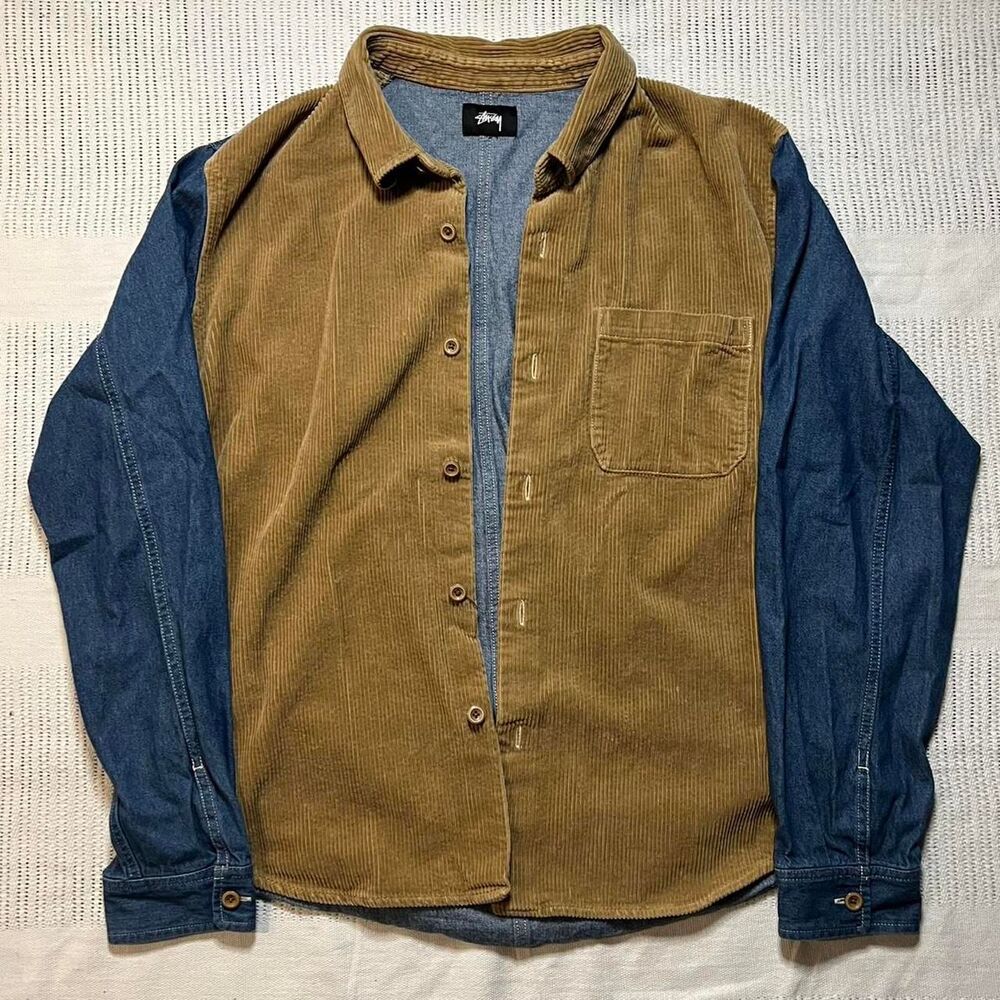 stussy corduroy denim mix jacket